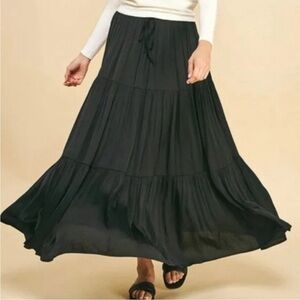 Joie Black Tiered Maxi Skirt